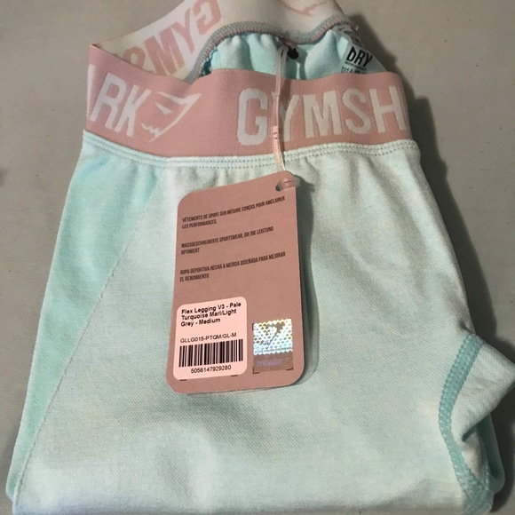Gymshark turquoise marl pop up leggings medium - Picture 2 of 3